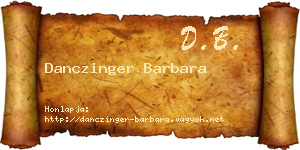 Danczinger Barbara névjegykártya